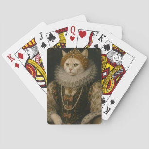 Regal Cat Queen Elizabeth I Renaissance Portrait Playing Cards
