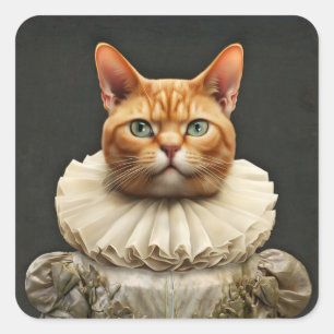 Regal Cat Square Sticker