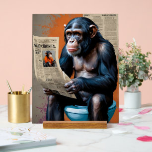 Regal Chimp on the Throne – Unique Blend Acrylic Sign