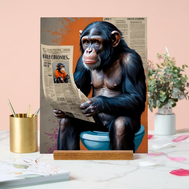 Regal Chimp on the Throne – Unique Blend  Acrylic Sign (Wedding)