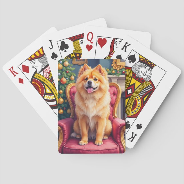Regal Chow Chow by Grand Christmas Tree Holiday Playing Cards (Back)