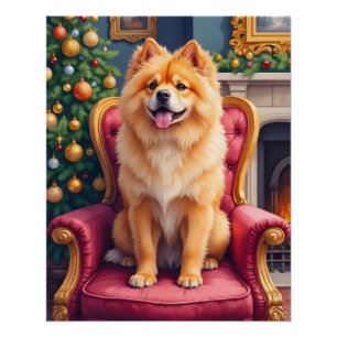 Regal Chow Chow by Grand Christmas Tree Holiday Poster