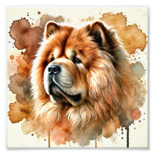 Regal Chow Chow Watercolor Art Photo Print