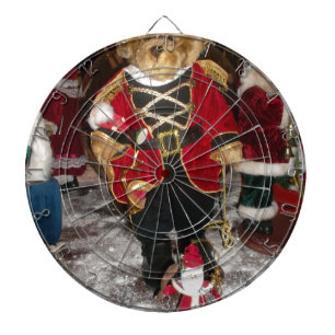 Regal Christmas Teddy Bear Holiday Art Print Dartboard