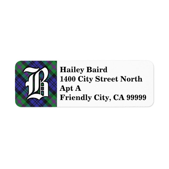 Regal Clan Baird Tartan Monogram (Front)
