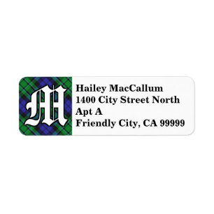 Regal Clan MacCallum Tartan Monogram