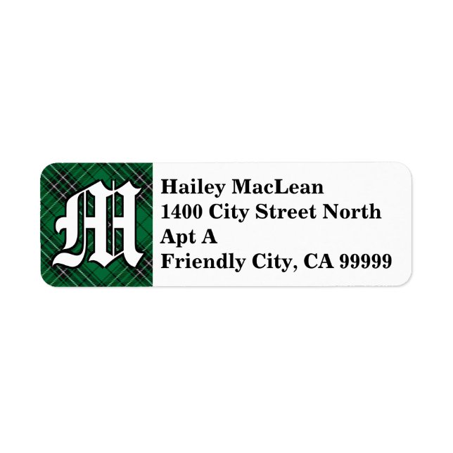 Regal Clan MacLean Hunting Tartan Monogram (Front)