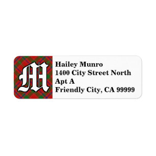 Regal Clan Munro Tartan Monogram