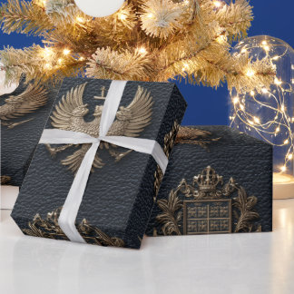 Regal Crest & Eagle Luxury Wrapping Paper