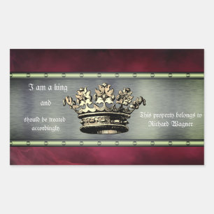 Regal Crown Design for the Controlling Individual Rectangular Sticker