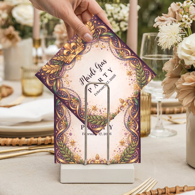 Regal Crown Fleur-de-Lis Mardi Gras Napkin (Creator Uploaded)