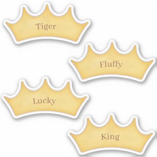 Regal Crown Pet & Horse Personalised Name Labels (Front)