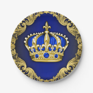 Regal Crown Royal Baby Shower Paper Plate