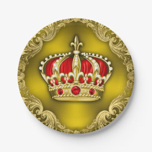 Regal Crown Royal Prince Baby Shower Paper Plate