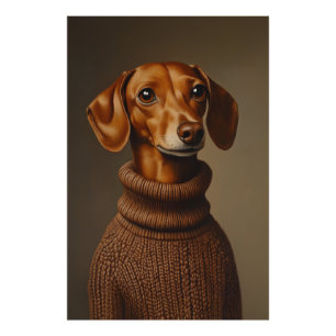 Regal Dachshund in a Turtleneck Photo Print
