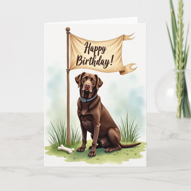 Regal Dog Birthday Art Card (Front)