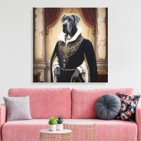 Regal Dog in Renaissance Attire - Digital Art for 