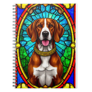 Regal Dog Portrait with Lavish Gold Frame Notebook
