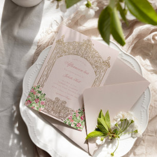 Regal Doors Elegant Faux Foil Bridal Shower Invitation