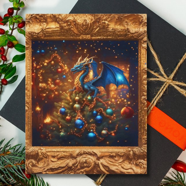 Regal Dragon Christmas  Holiday Postcard (Creator Uploaded)