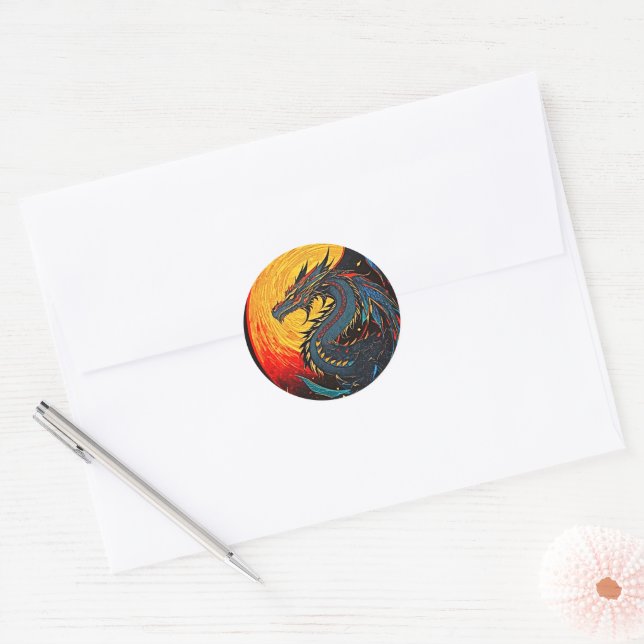 Regal Dragon Moon Sticker – Mythic Power! (Envelope)