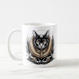 Regal Egyptian Black Cat Art Coffee Mug