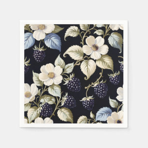 Regal Elegance Blackberry & Blooms Napkin