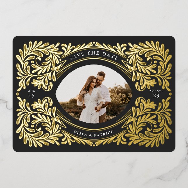 Regal Embellished Save The Date Photo Frame (Front)