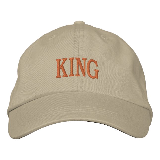 Regal Embroidery Khaki Cap King Name Printed Hat (Front)