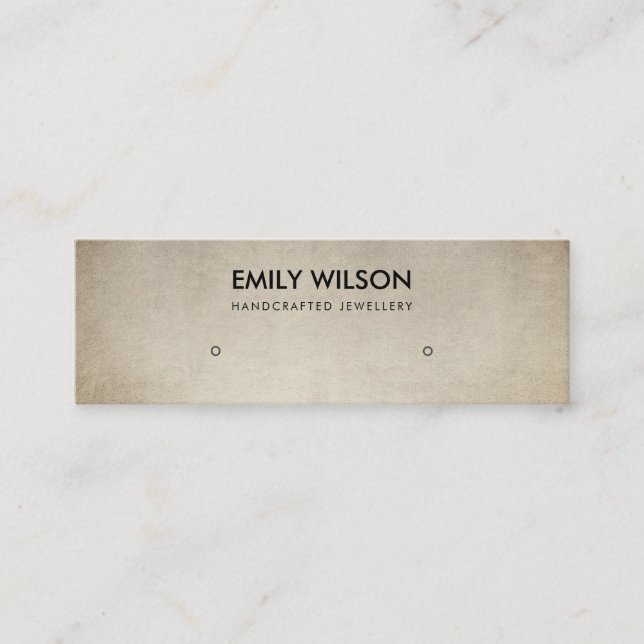 REGAL FAUX GOLD  BROWN STUD EARRING DISPLAY LOGO MINI BUSINESS CARD (Front)