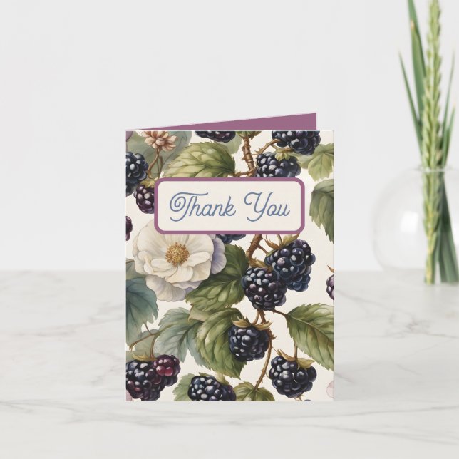 Regal Floral Elegance: Bridal Shower Thank You Card (Front)