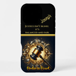 Regal Gavel Symbolising Justice iPhone 16 Pro Max Case