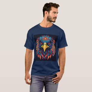 "Regal Gaze; Eagle Face Print  T-Shirt