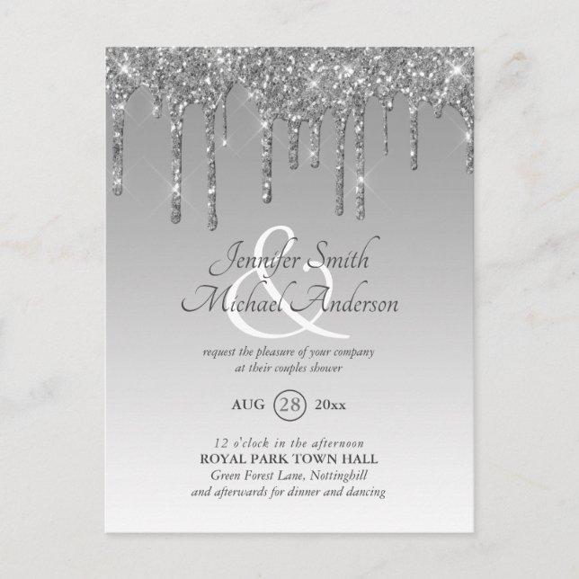 Regal GLITTER Dripping COUPLES SHOWER Ampersand Postcard (Front)
