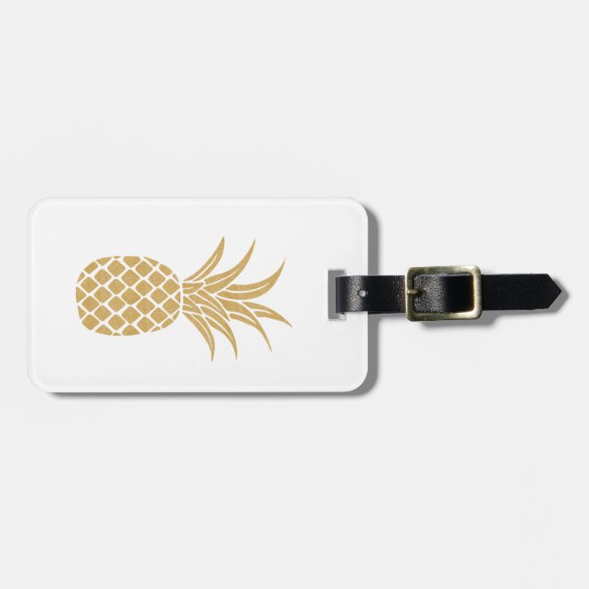 Regal Gold Pineapple Luggage Tag (Front Horizontal)