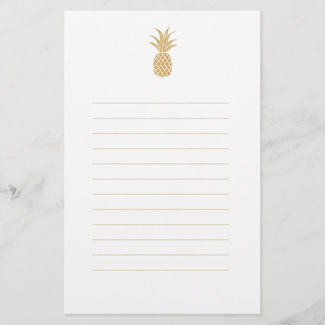 Regal Gold Pineapple Stationary Stationery (Front)