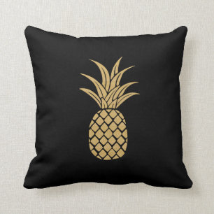 Regal Gold Pineapple Throw Pillow