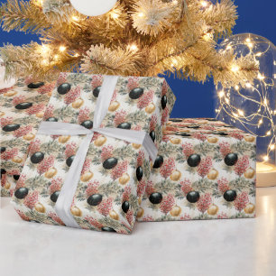 Regal Holiday Fusion: Green, Red & Gold Wrapping Paper