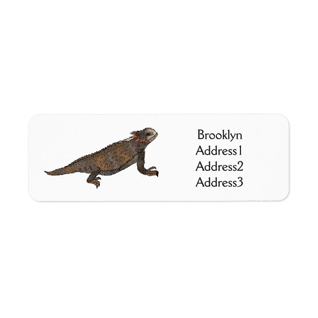 Regal horned lizard cartoon illustration  (Front)