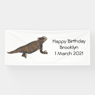 Regal horned lizard cartoon illustration banner