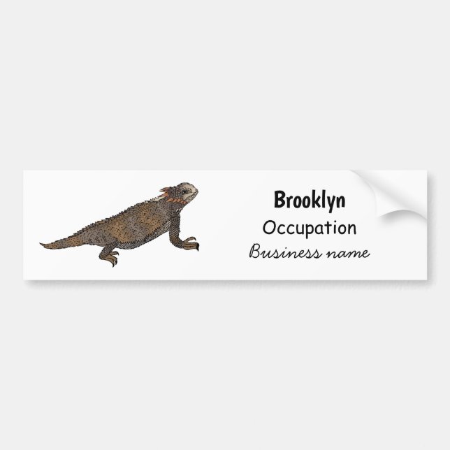 Regal horned lizard cartoon illustration  bumper sticker (Front)