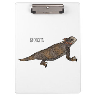 Regal horned lizard cartoon illustration clipboard