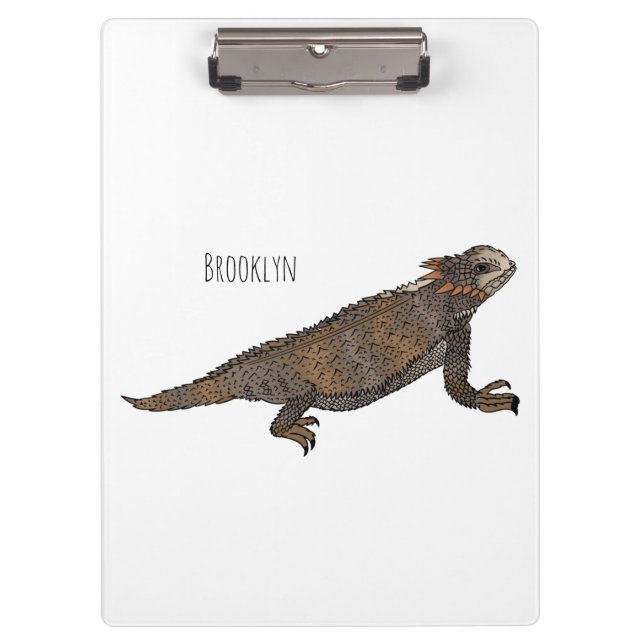 Regal horned lizard cartoon illustration  clipboard (Front)