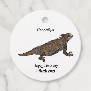 Regal horned lizard cartoon illustration favour tags