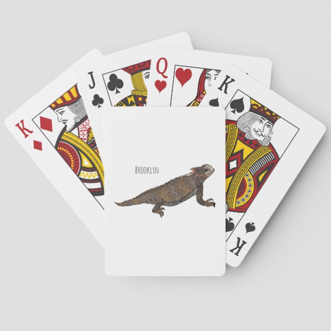 Regal horned lizard cartoon illustration  playing cards (Back)