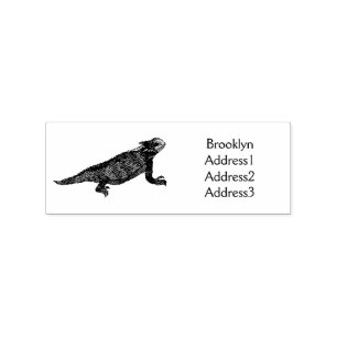 Regal horned lizard cartoon illustration rubber stamp
