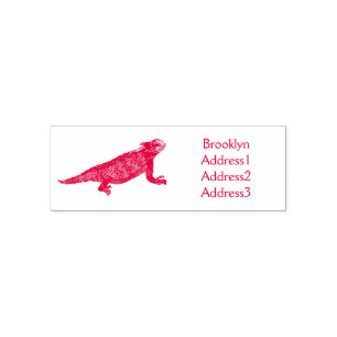 Regal horned lizard cartoon illustration self-inking stamp