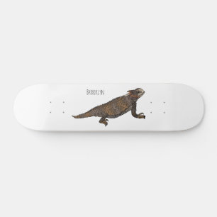 Regal horned lizard cartoon illustration skateboard