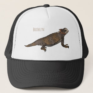Regal horned lizard cartoon illustration trucker hat