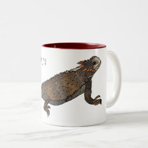 Regal horned lizard cartoon illustration  Two-Tone coffee mug